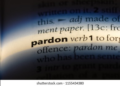 Pardon Word In A Dictionary. Pardon Concept.