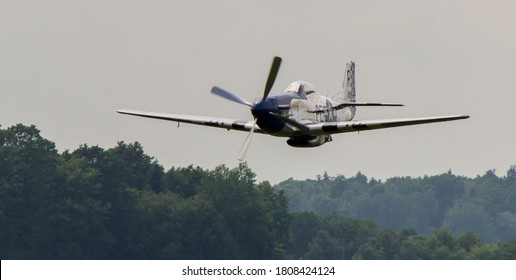 Pardubice, Czech Republic - 05/28/2016: Mustang P51 In Flight During An Airshow