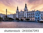 Pardubice - Czech Republic - The center of the town, square at dramatic sunset