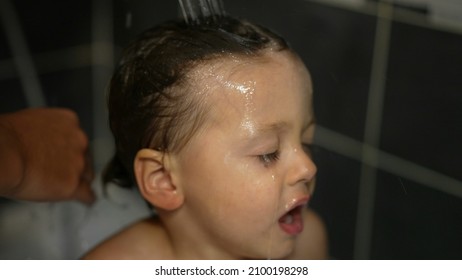 Parent Bathing Child Hair. Cleaning Little Boy, Washing Toddler