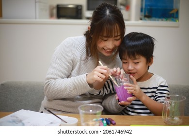 Parent And Child Making Slime 
