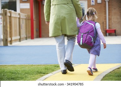Parent Taking Child To Pre School