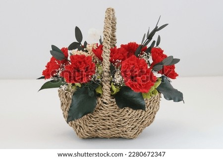 Parents' Day Carnation Flower Basket Mother Father's Day