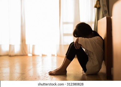 Parents left the girl To stay home alone she is very poor - Shutterstock ID 312380828