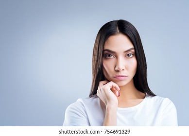 Parents Meeting. Clever Reliable Serious Mother Listening Attentively To The Professional Teacher Of Her Son While Being At The Regular Parents Meeting At School