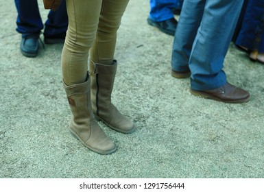 Parents And Spectators Standing And Watching Children Compete In Athletics At The School Grounds At Hartenbos In South Africa