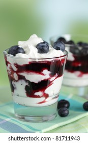 Parfait With Blueberry And Yogurt In The Glass