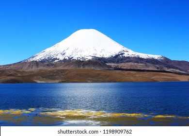 Parinacota Volcano And Chungará Lake, Lauca National Park, North Of Chile