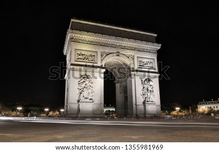 Similar – Arc de triomphe in Paris at dark night