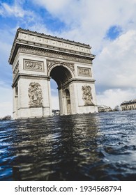 Paris, Arc De Triomphe During A Cloudy Day