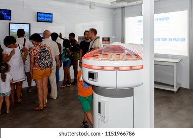 Paris - August 7, 2018: John Hammond Laboraory, Jurassic World Thematic Exhibition In France