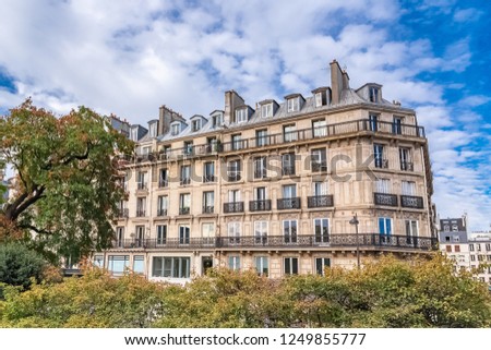 Paris, beautiful building, typical parisian facade place de la Nation
