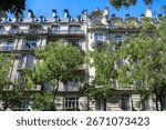 Paris, beautiful buildings in the 16e arrondissement, avenue Raymond-Poincare, an upscale neighborhood