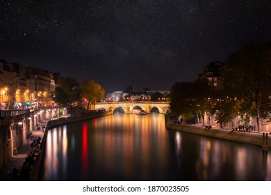 Paris By Night With Sky Full Of Stars