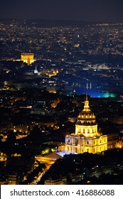 Paris City At Night Rooftop View 