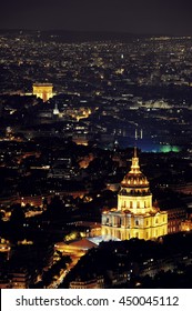 Paris City At Night Rooftop View 