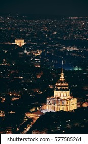 Paris City At Night Rooftop View 