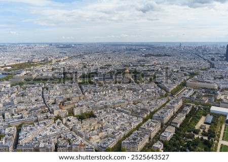 Paris city panoramic view from Eiffel tower