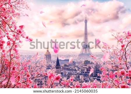 Paris city in the springtime