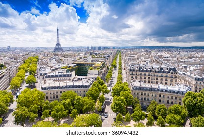 Paris City View With Eiffel Tower In Background.