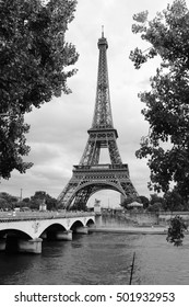 Paris Eiffel Tower In Black And White