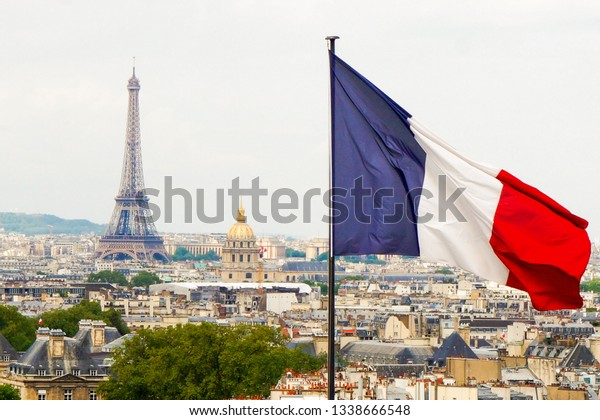 Paris Eiffel Tower French Flag Stock Photo 1338666548 | Shutterstock