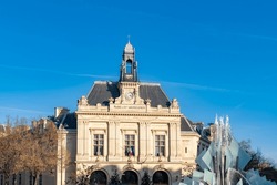 Paris, The Facade Of The City Hall Of The 20e Arrondissement, Place Gambetta