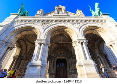 PARIS, FRANCE - 01 OCTOBER 2018: The Basilica of the Sacred Heart (Sacre Coeur Basilica). Montmartre, Paris, France.