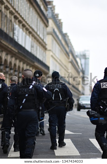 Paris/ France – 01/26/2019 French police in
action at protests