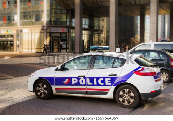 PARIS, FRANCE -\
02 19 2019 - French police\
car