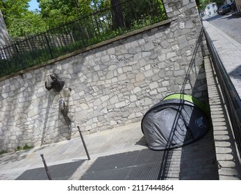 Paris, France - 05-17-2010: Le Passe-Muraille, A Statue In The Montmartre District Of Paris. Located On The Marcel Aymé Square.