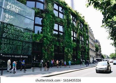 Paris / France - 07 10 2013: Green Facade Of The Museum Du Quai Branly