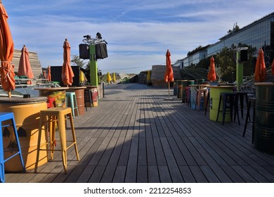 Paris France 09 09 2022; Rooftop Bar And Terrace Of The Cité De La Mode Et Du Design , 