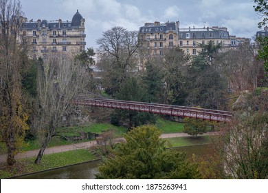 Paris, France - 12 12 2020: View Of The Suspended Walkway In The Belvedere Island