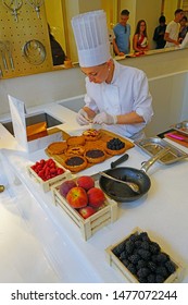 PARIS, FRANCE 19 JUL 2019- View Of The Pastry Shop By Cedric Grolet, An Instagram Star Pastry Chef Known For His Fruit Creations, Located At The Hotel Meurice In Paris, France.