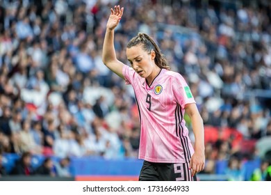 PARIS, FRANCE - 19 JUNE, 2019: Caroline Weir Of Scotland Gestures During The 2019 FIFA Women's World Cup Match Between Scotland And Argentina.