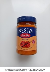 Paris, France - 19 May 2022: Barilla Pesto Roso Package