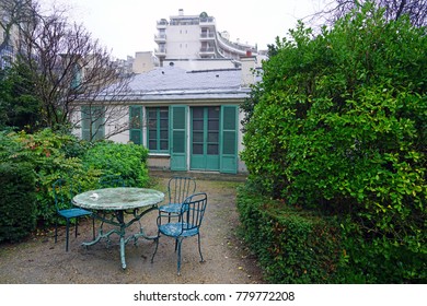 PARIS, FRANCE -20 DEC 2017- View Of The Maison De Balzac, A A Writer's House Museum In The Former Residence Of French Novelist Honoré De Balzac Located On Rue Raynouard In Paris, France.