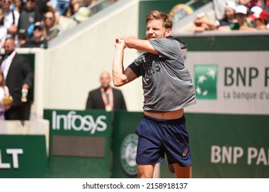 Paris, France - 21 May 2022: Roland Garros Tennis - Journée Des Enfants - Practice Session David Goffin With Rafa Nadal