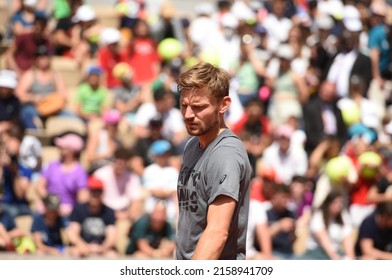 Paris, France - 21 May 2022: Roland Garros Tennis - Journée Des Enfants - Practice Session Between David Goffin And Rafa Nadal