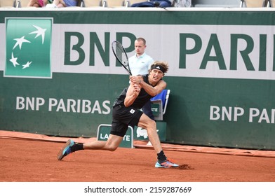 Paris, France - 22 May 2022: Roland Garros Tennis Tournament Alexander Zverev (GER) Playing Sebastien Ofner (AUT) In The 1st Round Of The French Open