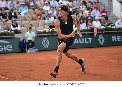 Paris, France - 22 May 2022: Roland Garros Tennis Tournament Alexander Zverev (GER) Playing Sebastien Ofner (AUT) In The 1st Round Of The French Open