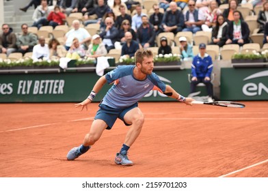 Paris, France - 23 May 2022:  Stan Wawrinka (SUI) Was Defeated By Corentin Moutet (FRA) In His First Round Match On Day 2 Of The Roland Garros Tennis Tournament