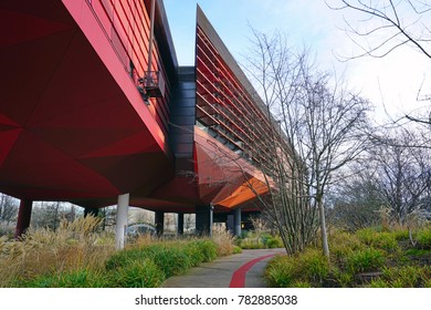 PARIS, FRANCE -24 DEC 2017- View Of The Musee Du Quai Branly Jacques Chirac, A Museum Dedicated To Indigenous Art And Culture From Africa, Oceania, Asia And The Americas.