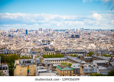 Paris, France - 24.04.2019: Beautiful aerial view of Paris from Sacre Couer, Paris in France