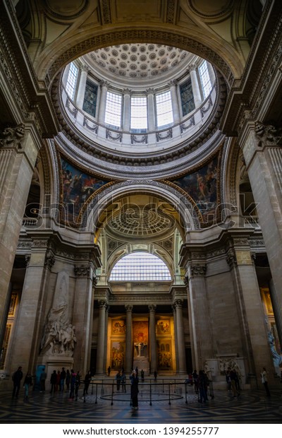 Paris France 24042019 Interior Pantheon Latin Stock Photo