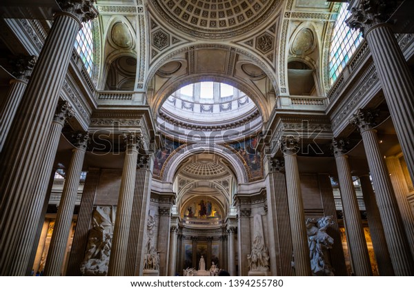 Paris France 24042019 Interior Pantheon Latin Royalty Free