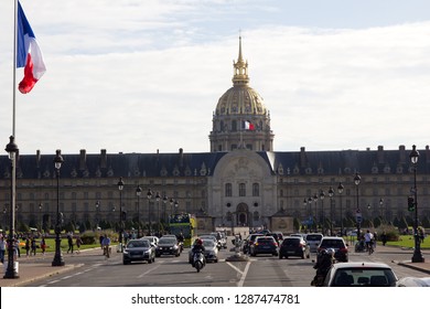 Paris, France - 24.09.2017: Elysee Palace In The Regency Style, Residence Of The President Of The French Republic, Elysee Square