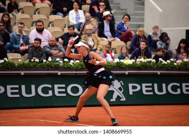 Paris, France - 26 May 2019: Kristina Mladenovic In First Round Match At Roland Garros