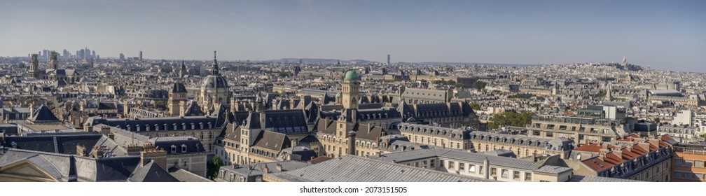 Paris, France - 7 September, 2021 - Panoramic View Of Paris From The Panthéon.